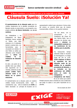 Clausula Suelo A Botin - Comfia-CCOO