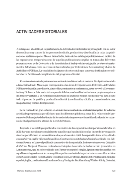 Actividades Editoriales - Museo Nacional Centro de Arte Reina Sofía