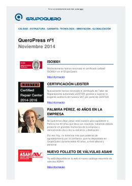 QueroPress nº1 Noviembre 2014 ISO9001