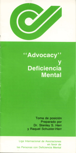 Advocacy y deficiencia mental