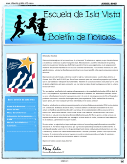 April 2013 Newsletter SPANISH