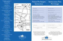 Patient Pre-Surgery Instructions Instrucciones Para Pre