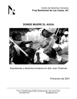 DONDE MUERE EL AGUA - Centro de Derechos Humanos Fray