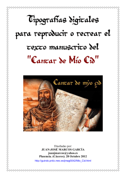 Manuscrito Cantar de Mío Cid. Caballero Zifar