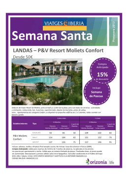 Semana Santa LANDAS – P&V Resort Moliets Confort - SAP