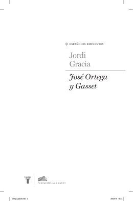 Jordi Gracia José Ortega y Gasset