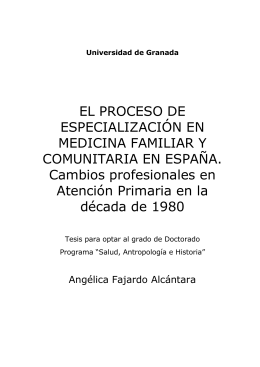 EL PROCESO DE ESPECIALIZACIÓN EN MEDICINA FAMILIAR Y