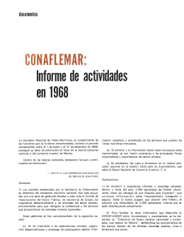 conaflemar: informe de actividades en 1968
