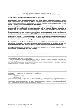FOLLETO de BBVA GESTION PROTECCION 2020, FI