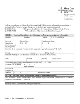 Enrollment form in Spanish for Mercy Care