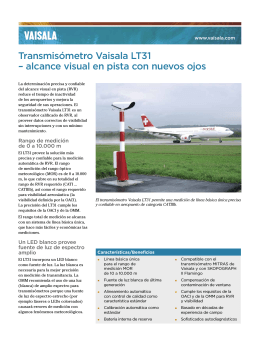 Transmisómetro Vaisala LT31 – alcance visual en pista con nuevos