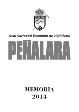 Memoria del ejercicio 2014 - Real Sociedad Española de Alpinismo
