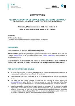 conferencia “la lucha contra el dopaje en el deporte español”