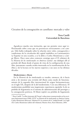 Circuitos de la consagración en castellano: mercado y valor