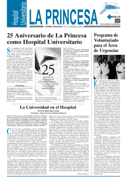 25 Aniversario de La Princesa como Hospital Universitario