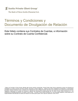Términos y Condiciones y Documento de Divulgación de Relación