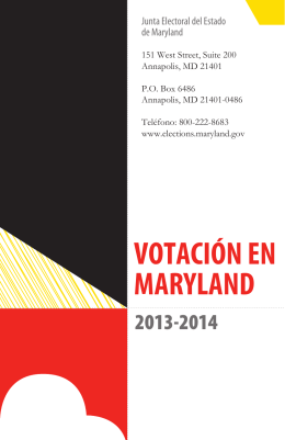 VOTACIÓN EN MARYLAND - Maryland State Board of Elections
