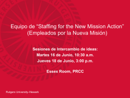 Equipo de “Staffing for the New Mission Action - Rutgers