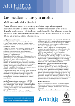 Medicines and arthritis