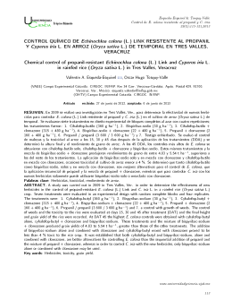 CONTROL QUÍMICO DE Echinochloa colona (L.) LINK