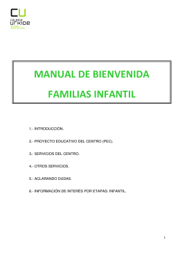 MANUAL DE BIENVENIDA FAMILIAS INFANTIL