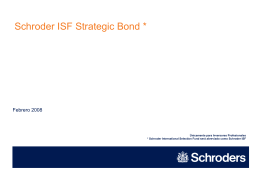 Schroders en Renta Fija Schroder ISF Strategic Bond