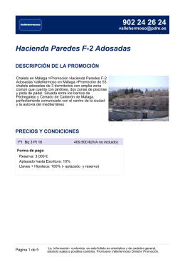 Hacienda Paredes F-2 Adosadas DESCRIPCIÓN DE LA