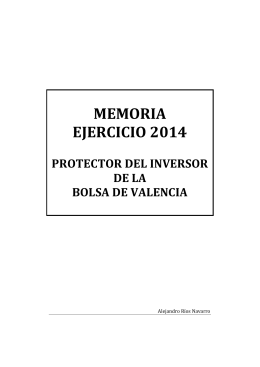 MEMORIA EJERCICIO 2014