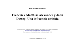 Frederick Matthias Alexander y John Dewey: Una influencia