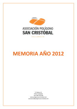 memoria año 2012 - Asociación Polígono Industrial "Cerro de San