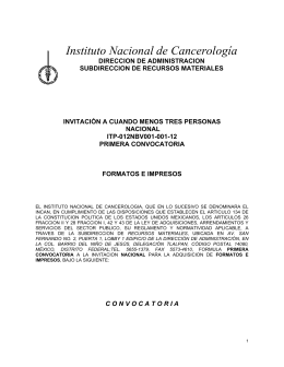 ITP-012NBV001-001-12 - Instituto Nacional de Cancerología