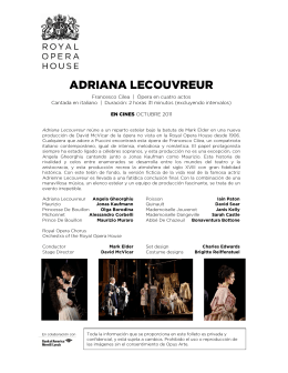 ADRIANA LECOUVREUR - Opera Cine Palafox