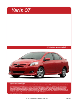 E-Brochure for Yaris - Autos Usados Certificados Toyota