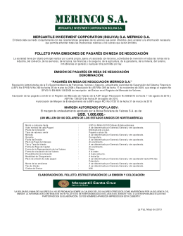 MERINCO S.A. - bolsa boliviana de valores sa
