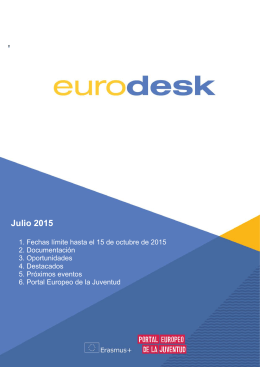 Boletín Eurodesk. Julio 2015