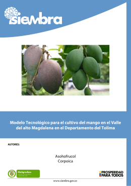 Modelo Tecnológico para el cultivo del mango en el