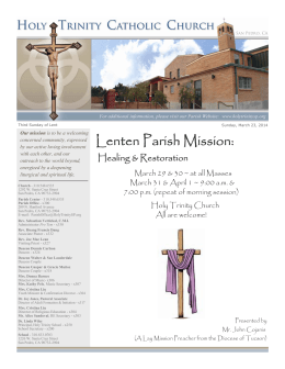 March 23, 2014 - Holy Trinity Parish