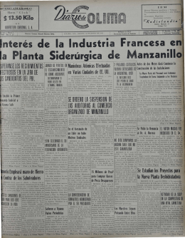Interés de laIndustria Francesaen la Planta Siderúrgicade Manzanillo