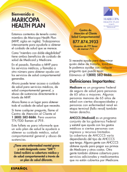 MARICOPA HEALTH PLAN - The University of Arizona Health Plans