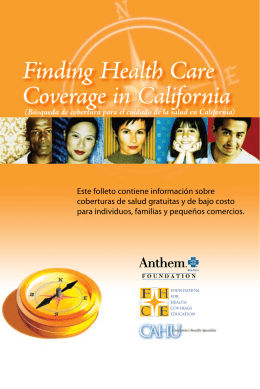 Finding Health Care Coverage in California