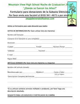 MNRS 1st Annual Silent Auction Donation Form – 2007