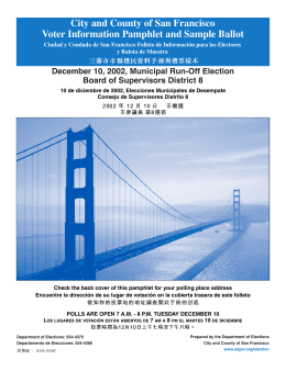 City and County of San Francisco Voter Information Pamphlet and