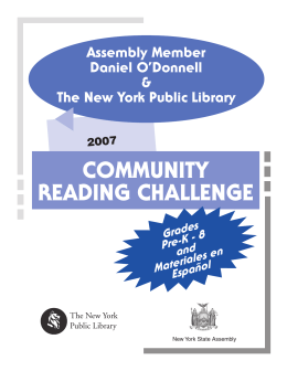 Click here to view the 2007 Community Reading Challenge Booklet