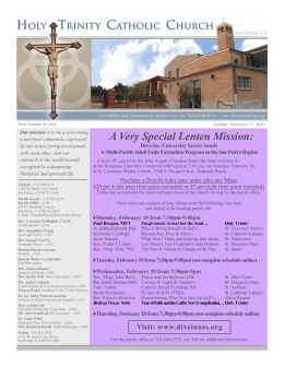 A Very Special Lenten Mission: