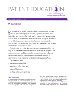 Spanish Patient Education Pamphlet SP127 Vulvodynia