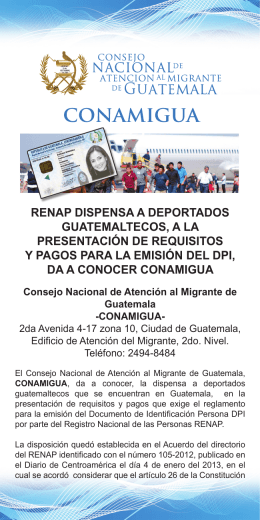 folleto renap dispensa a deportados a guatemaltecos