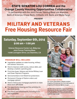 military and veterans Free Housing Resource Fair