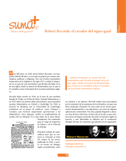 Robert Recorde - SUMA Revistas de matemáticas