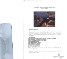 1.3 CENTRAL HIDROELECTRICA "LA TASAJERA" (RIOGRANDE