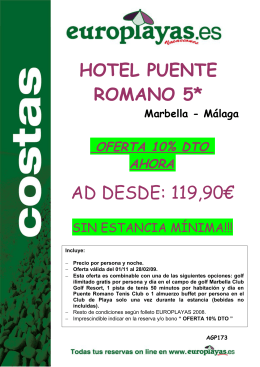 HOTEL PUENTE ROMANO 5* AD DESDE: 119,90€